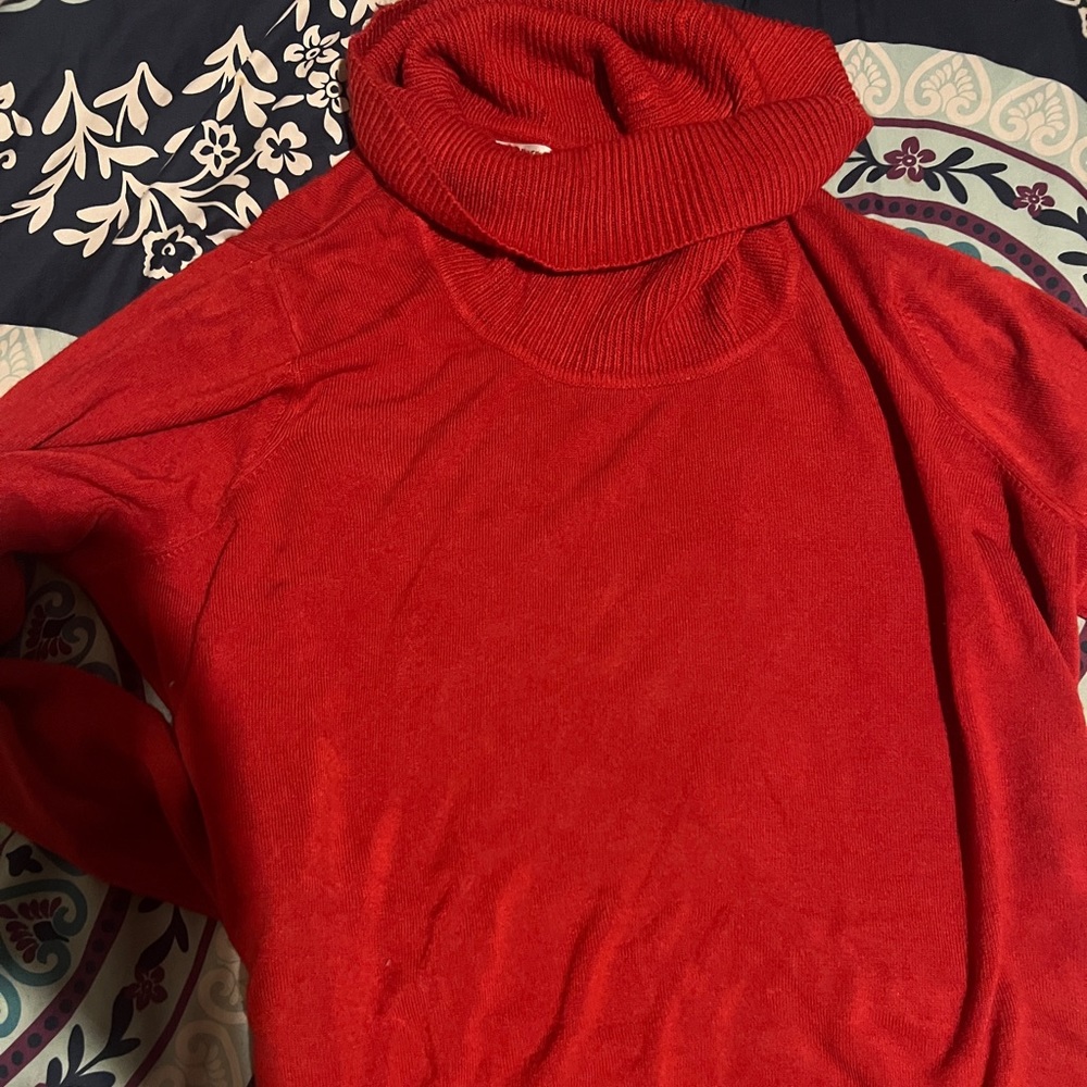 Plus-Size Women’s Red Turtleneck Sweater